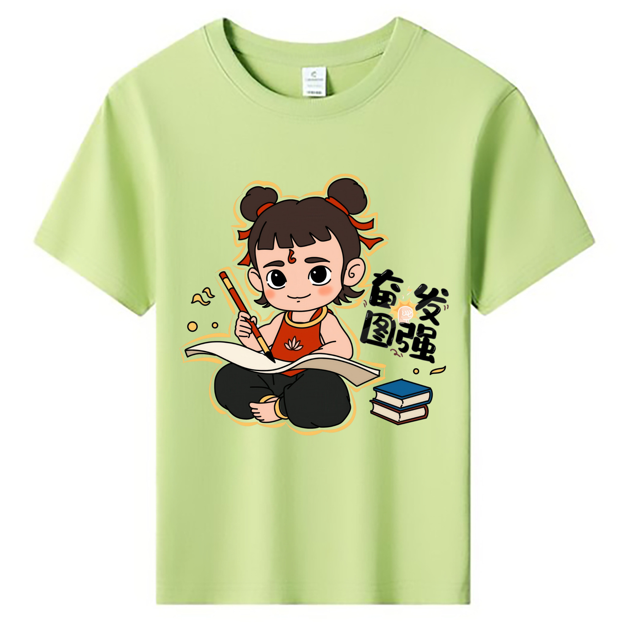 （画像用） Ne Zha 2 ナタ 魔童の大暴れ 綿100％キッズTシャツ（フロントプリント）